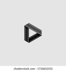 Play film flat logo vector design