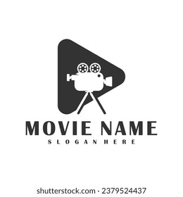 Play Film logo design concept vector. Cinema illustration design