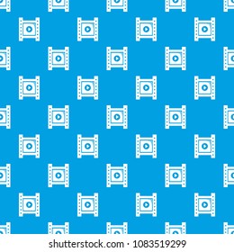 Play film strip pattern vector seamless blue repeat for any use