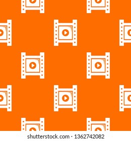 Play film strip pattern vector orange for any web design best