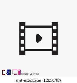Play the film  vector icon