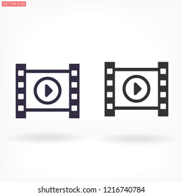 Play the film  vector icon