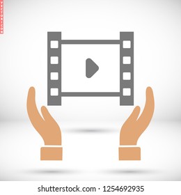 Play the film  vector icon