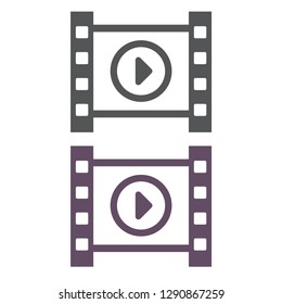 Play the film  vector icon