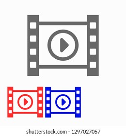 Play the film  vector icon
