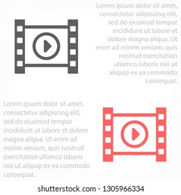 Play the film  vector icon