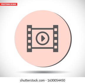 Play the film vector icon , lorem ipsum Flat design