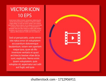 Play the film vector icon , lorem ipsum Flat design