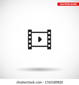 Play the film vector icon , lorem ipsum Flat design