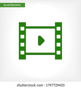 Reproducir el icono del vector de película , lorem ipsum Diseño plano