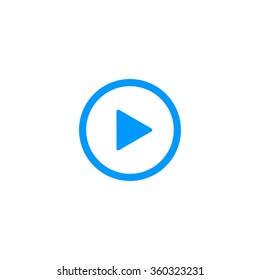 Play Flat  Icon, isolated. Flat design style