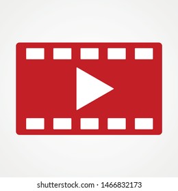 Play flat icon. Red icon, logo element illustration. Simple icon, can be used in web and mobile.
