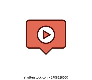 Play flat icon. Thin line signs for design logo, visit card, etc. Single high-quality outline symbol for web design or mobile app. Siign outline pictogram.