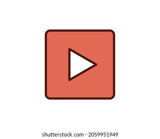 Play flat icon. Thin line signs for design logo, visit card, etc. Single high-quality outline symbol for web design or mobile app. Siign outline pictogram.