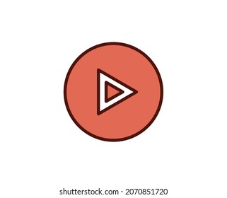 Play flat icon. Thin line signs for design logo, visit card, etc. Single high-quality outline symbol for web design or mobile app. Siign outline pictogram.