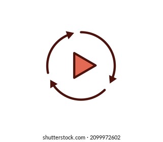 Play flat icon. Thin line signs for design logo, visit card, etc. Single high-quality outline symbol for web design or mobile app. Siign outline pictogram.