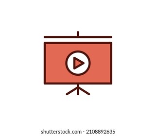 Play flat icon. Thin line signs for design logo, visit card, etc. Single high-quality outline symbol for web design or mobile app. Siign outline pictogram.
