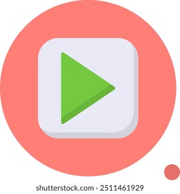 Play Flat Shadow Vector Icon Design