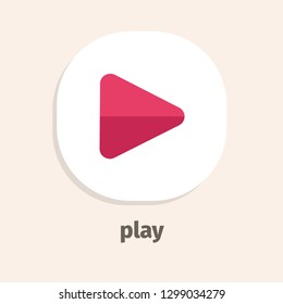 Play flat vector icon for web and mobile applications