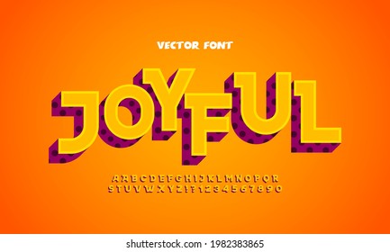 Play font and alphabet. A Fun and Playful 3d Effect Font with Shadow. Colorful numbers and letters. Isometric typeface. Vector illustration