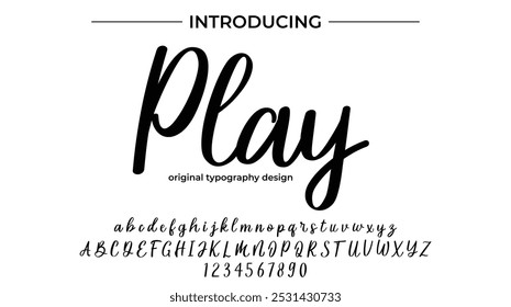 Pincel con estilo pintado con letras de Vector en mayúsculas, alfabeto, tipo de letra