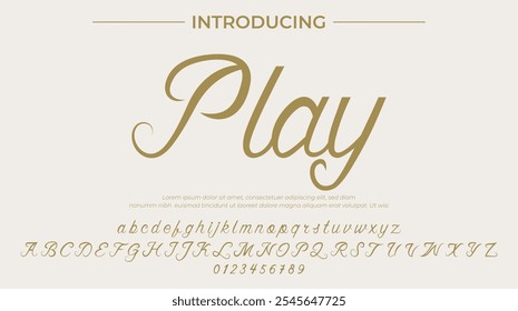 Play Font Stylish brush painted an uppercase vector letters, alphabet, typeface