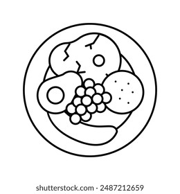 play food set toy baby line icon vector. play food set toy baby sign. isolated contour symbol black illustration