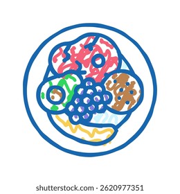 play food set toy baby doodle icon sketch vector. play food set toy baby sign. isolated symbol illustration