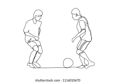 play football, line drawing style,vector design