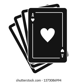 Play fortune cards icon. Simple illustration of play fortune cards vector icon for web design isolated on white background