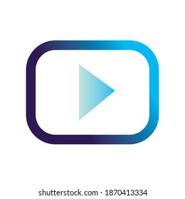 Play in frame icon design, Music movie cinema video film and media theme Vector illustration