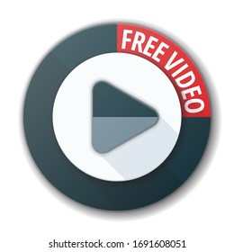 Play Free Video arrow button sign illustration