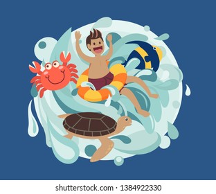 Play and fun in the sea