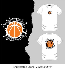 Play The Game Basketball North League Championship sport typography, tee shirt graphics, vectors