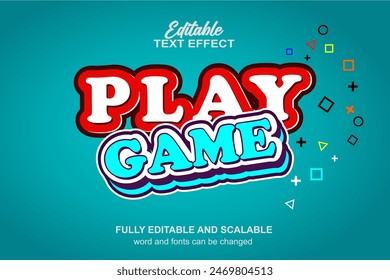 PLAY GAME EDITABLE TEXT EFFECT VECTOR FILE 
