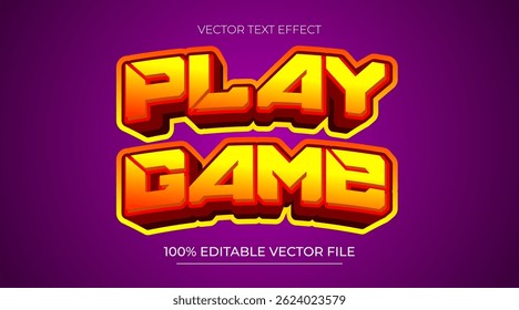 Play Game editable text effects with a red and yellow gradient