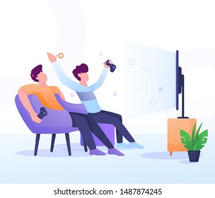 Play Game Friend Illustration Stock Vector (royalty Free) 1487874245 