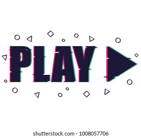 play game glitch design vector icon illustration