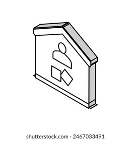 play game at home isometric icon vector. play game at home sign. isolated symbol illustration