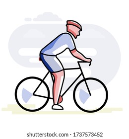 Play a game icon ilustration.Fun Things to Do at the Beach. a man going to beach. Summer Icon Ilustration .Bike Works summer camps
