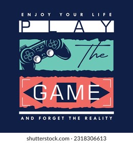 jugar el juego de letras tipografía vector, gráfico abstracto, ilustración, para camiseta de impresión 