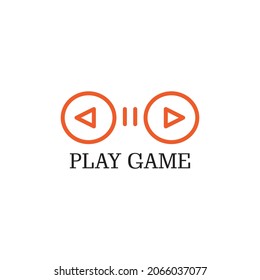 play game logo design circle vector illustration
