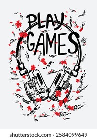 Play Games t-shirt illustration design