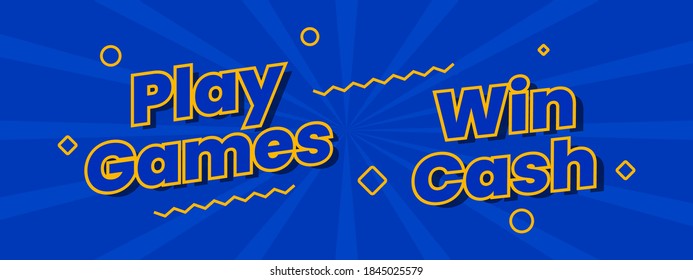 Play Games Win Cash Prize Web Banner Template Vector