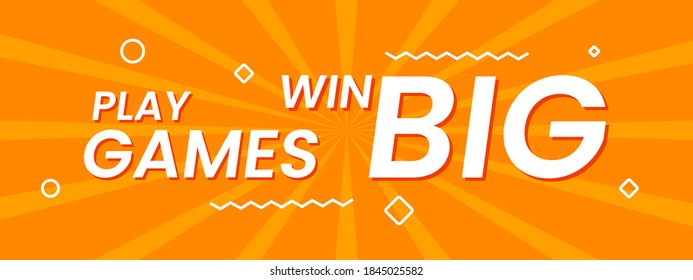 Play Games Win Cash Prize Web Banner Template Vector