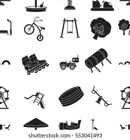 Play garden pattern icons in black style. Big collection of play garden vector symbol stock illustration