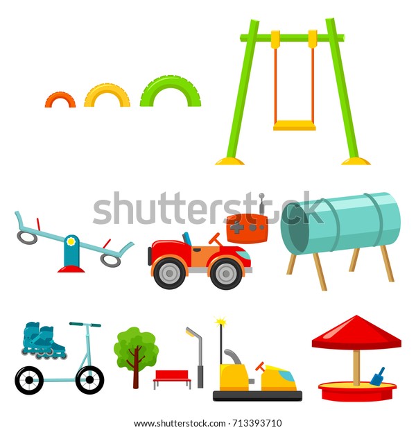 Play garden set icons in\
cartoon style. Big collection of play garden vector symbol stock\
illustration