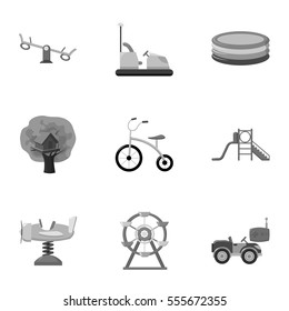 Play garden set icons in monochrome style. Big collection of play garden vector symbol stock illustration