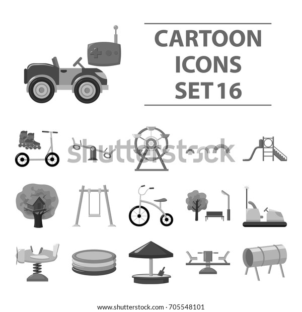 Play garden set icons in\
monochrome style. Big collection of play garden vector symbol stock\
illustration