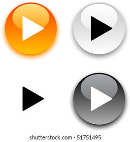 Play glossy round vector buttons.